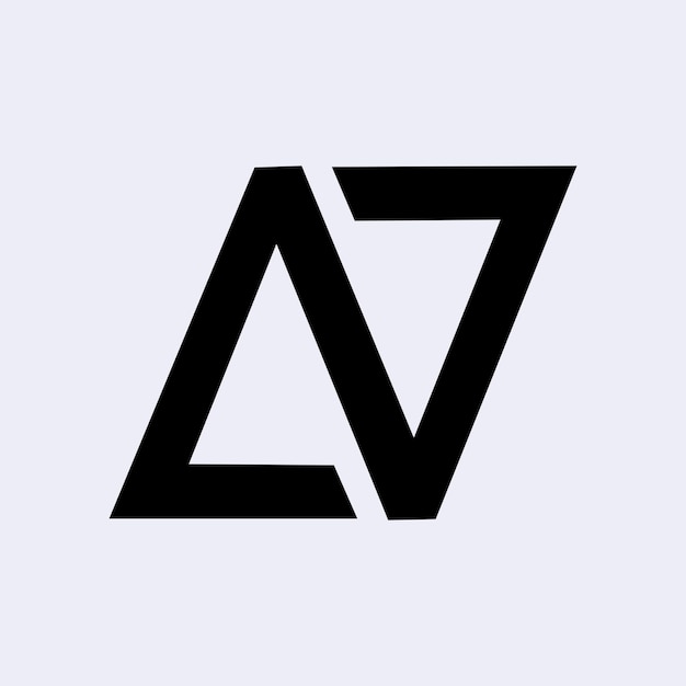Vetor um logotipo preto e branco com um triângulo no meio