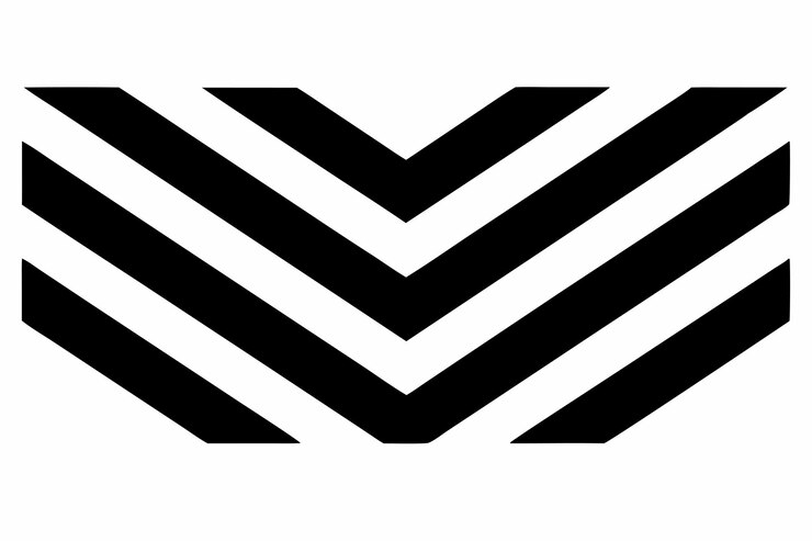 Vetor um logotipo preto e branco com uma faixa branca