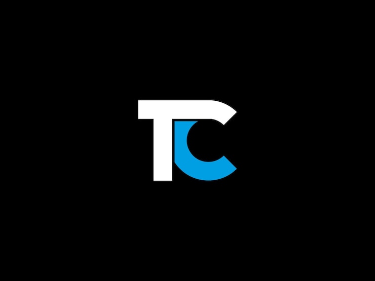 Vetor um logotipo preto e branco para tc