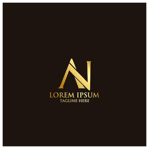 Um logotipo preto e dourado com a letra n nele