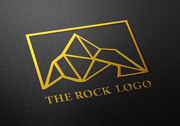 um logotipo preto e dourado para o logotipo da rocha