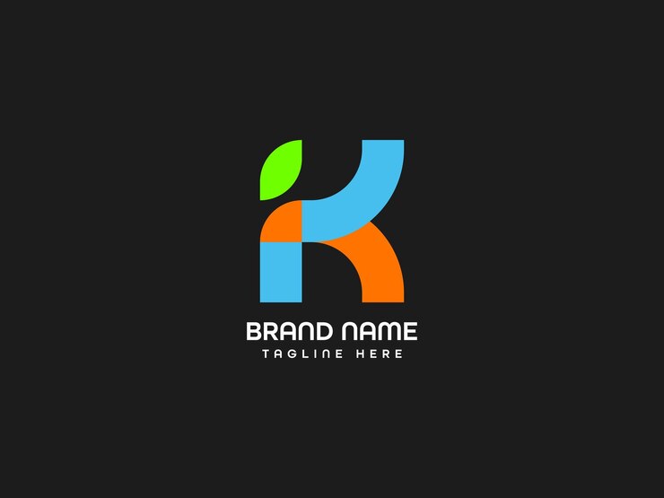 Vetor um logotipo preto e laranja com a letra k nele