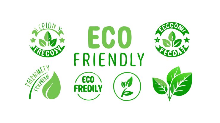 Vetor um logotipo verde com as palavras eco-friendly