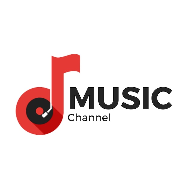um logotipo vermelho com a palavra música nele
