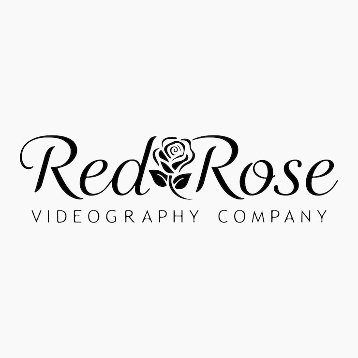 Vetor um logotipo vetorial para uma empresa de videografia chamada red rose