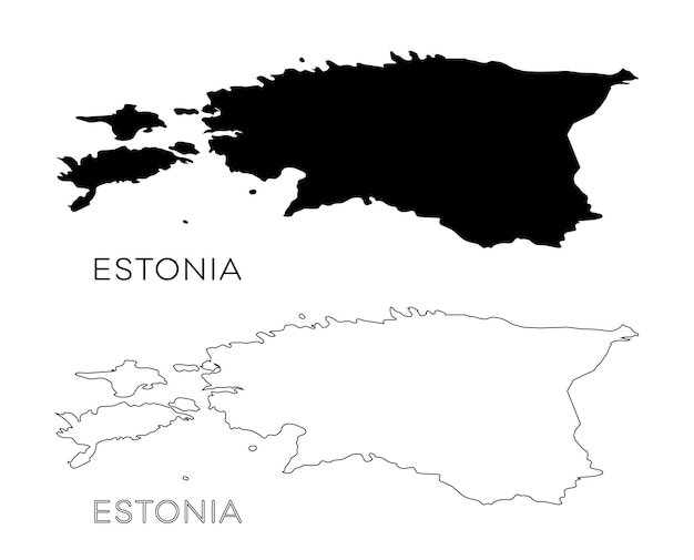 Um mapa da estônia e do país da estônia.