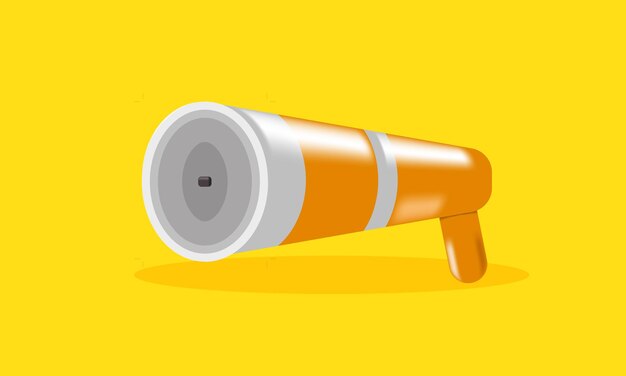 Vetor um megafone laranja em um fundo amarelo