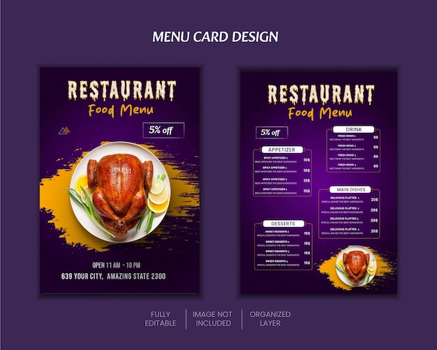 um menu para menus de restaurantes que são para menus