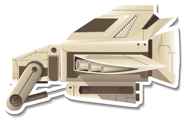 Vetor um modelo de adesivo com um caça isolado
