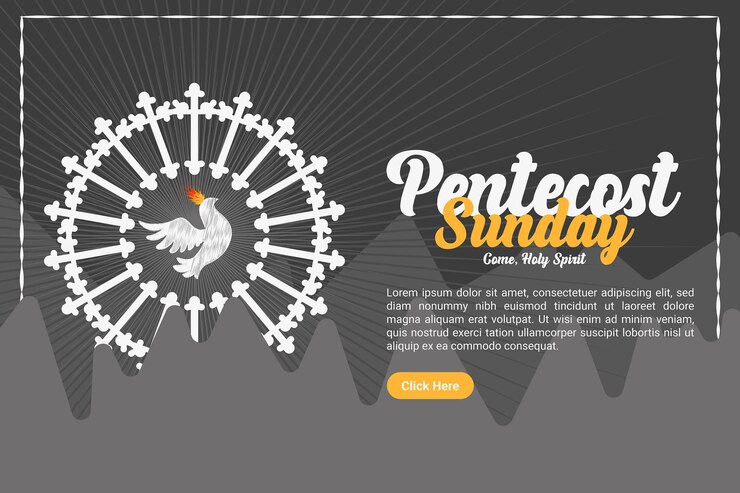 Vetor um modelo de banner de mídia social para domingo e domingo de pentecostes