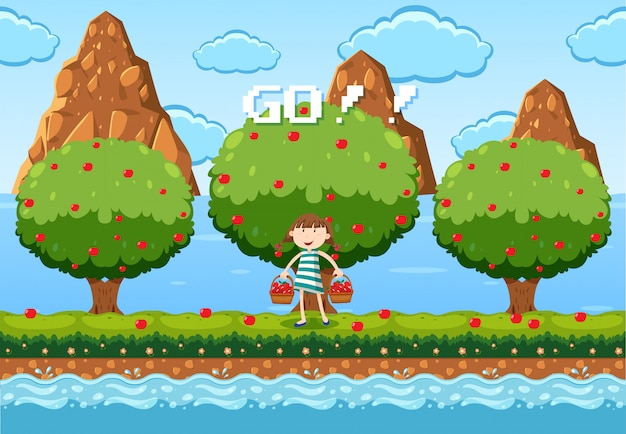 Um modelo de jogo fruit picking