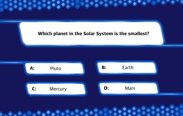 Fundo quiz com perguntas e quatro opções