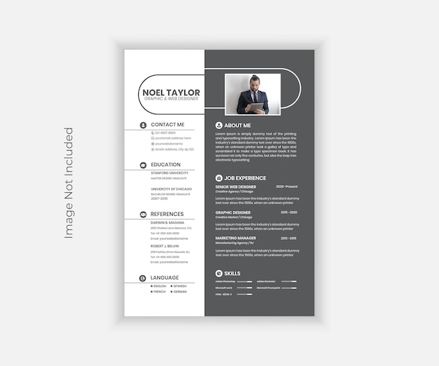 Um modelo simples de design de currículo corporativo