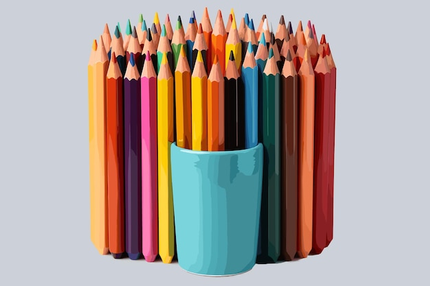 Um monte de lápis coloridos isolados em fundo branco foto de alta qualidade