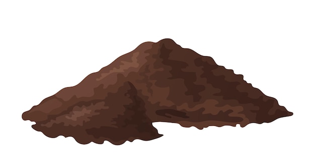 Um monte de solo em desenho animado Um monte de terra para agricultura Ilustração vetorial isolada em fundo branco