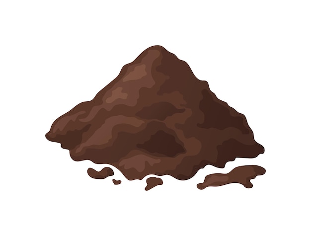 Um monte de solo em desenho animado Um monte de terra para agricultura Ilustração vetorial isolada em fundo branco