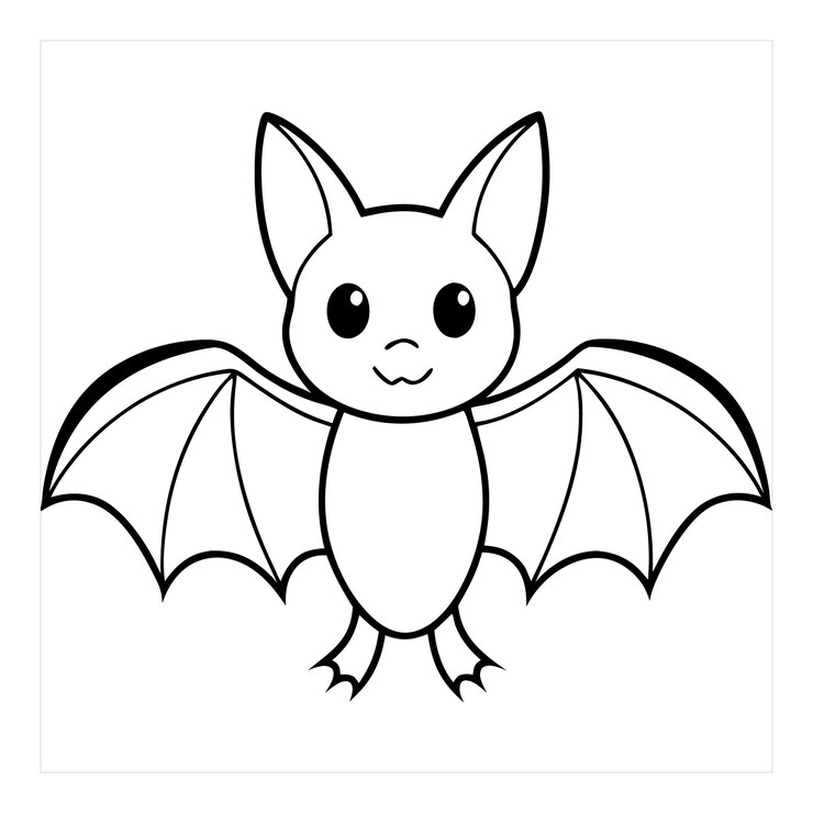 Vetor um morcego de desenho animado com um sorriso no rosto
