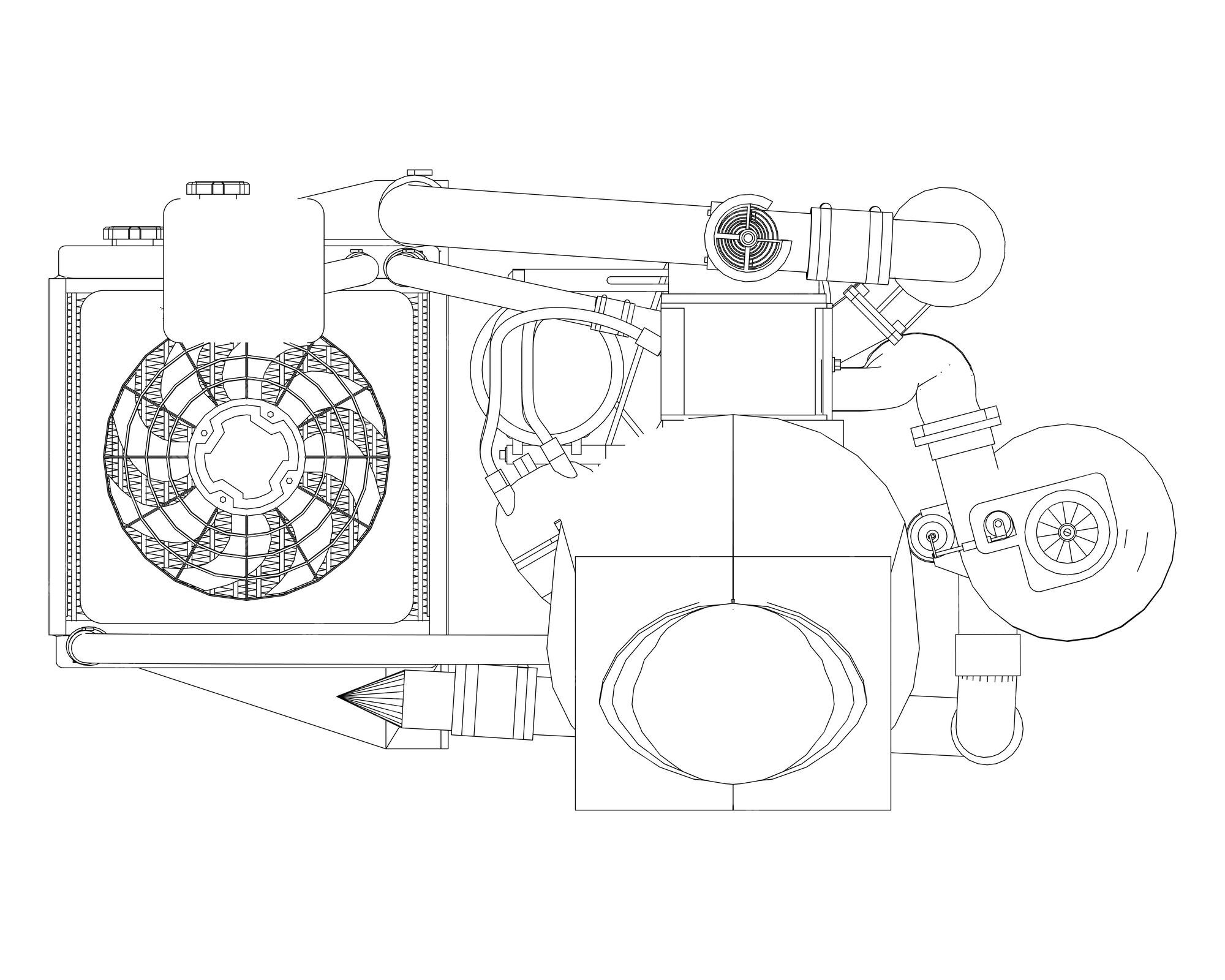 Desenho do motor do cilindro do carro 4 215045 Vetor no Vecteezy