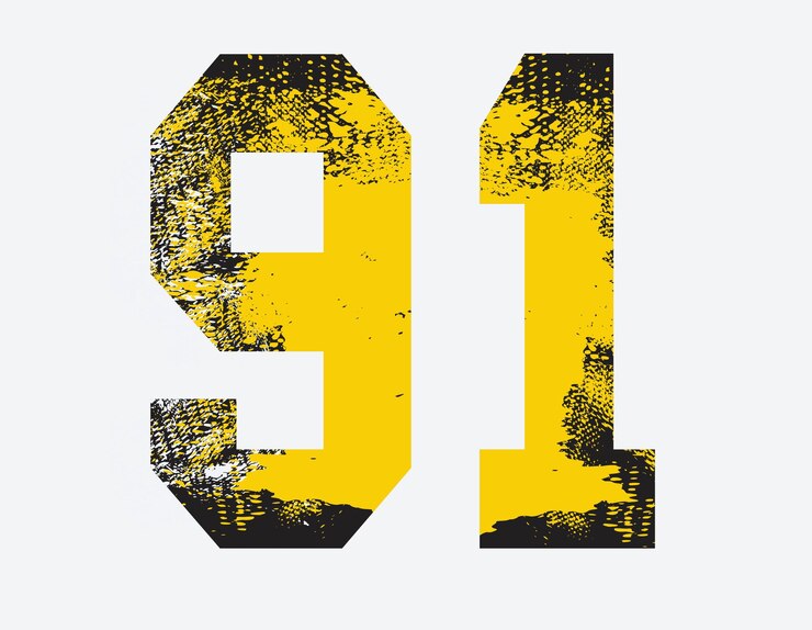 Vetor um número amarelo e preto pintado com o número 18