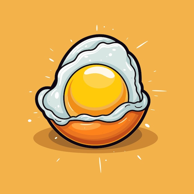 Vetor um ovo com um contorno branco do sol em um fundo marrom.
