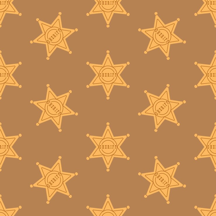 Vetor um padrão bonito do oeste selvagem com a estrela do xerife.