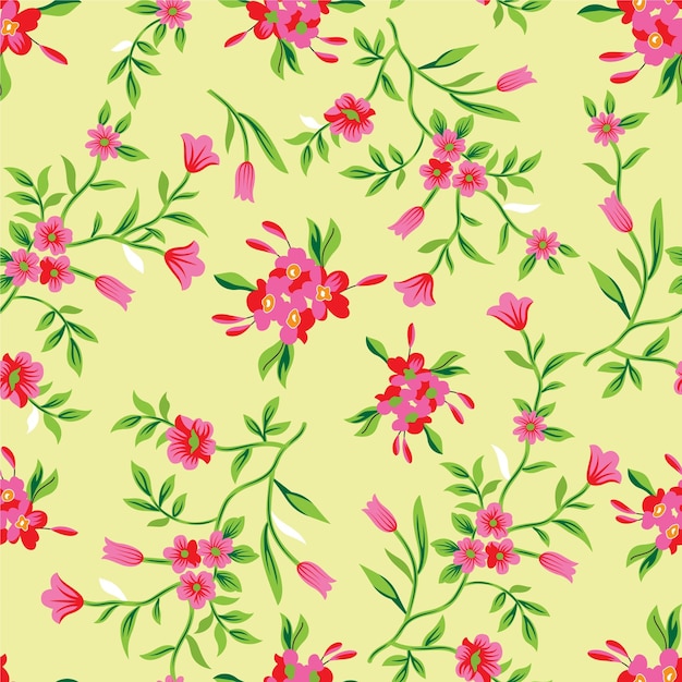 Um padrão colorido de flor sem costura de fundo têxtil impressão de tecido de textura