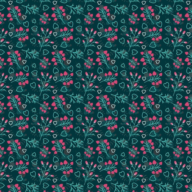 Um padrão com as folhas e flores