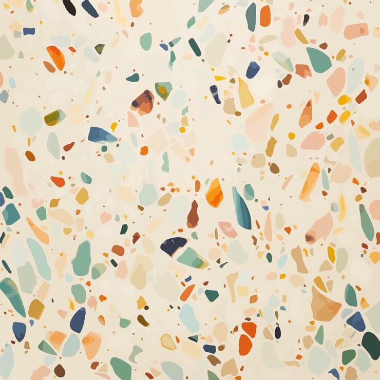 Vetor um padrão de terrazzo de cor creme claro