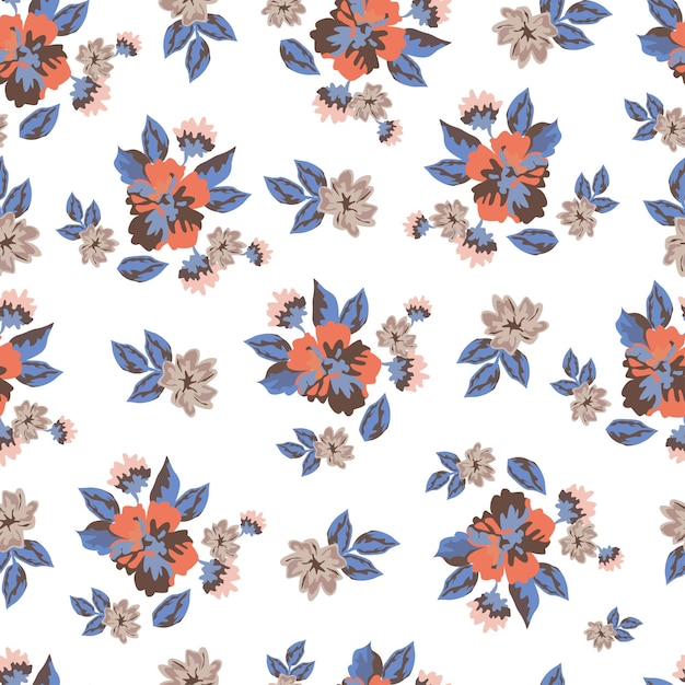 um padrão floral com flores cor-de-rosa em um fundo branco