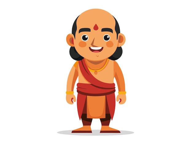Um padre tradicional pandit indiano sorridente com expressão alegre em um retrato cultural