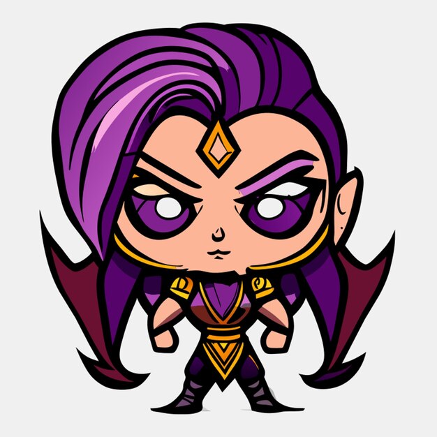 Vetor um paladino aasimar bem musculado com um choque de cabelo roxo ilustração vector desenho animado