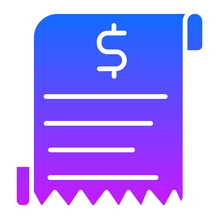 Vetor um papel azul e roxo com um sinal de dólar