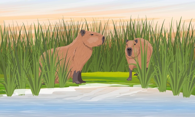 Capivara animal desenho animado página para colorir imagem vetorial de  izakowski© 47911775