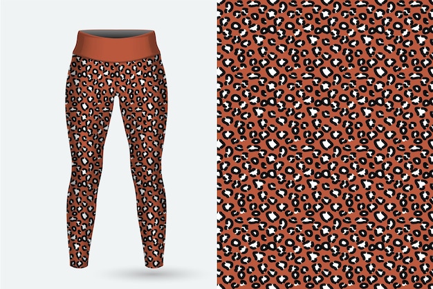 Vetor um par de leggings com estampa de leopardo.