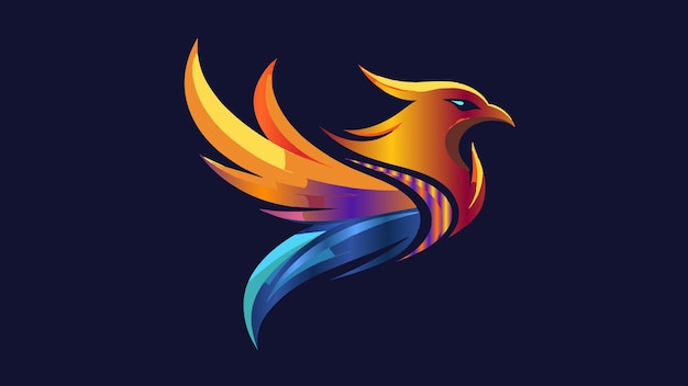 um pássaro colorido com uma ilustração de arte vetorial de fundo colorido
