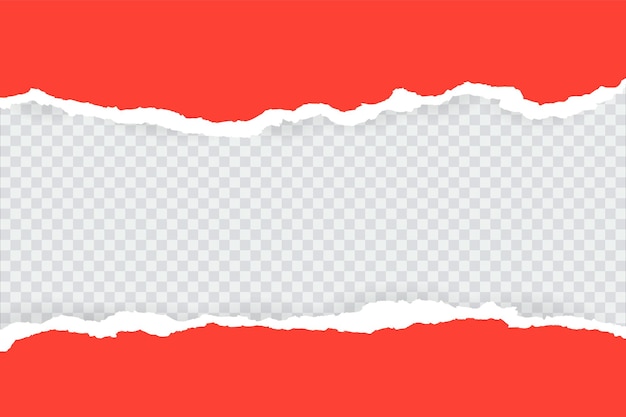Um pedaço rasgado e rasgado de papel azul horizontal com sombra suave está em um plano de fundo cinza ao quadrado para o texto. Ilustração vetorial