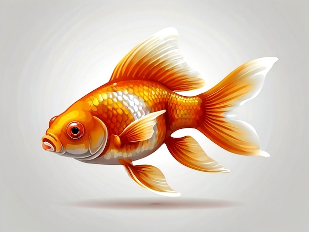 Vetor um peixe-dourado vetor isolado em desenho animado de fundo branco