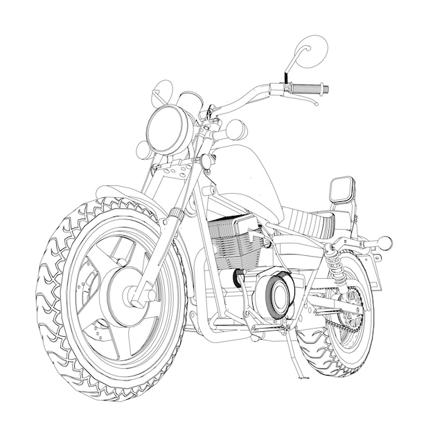 uma motocicleta com um desenho de menina 7539769 Vetor no Vecteezy