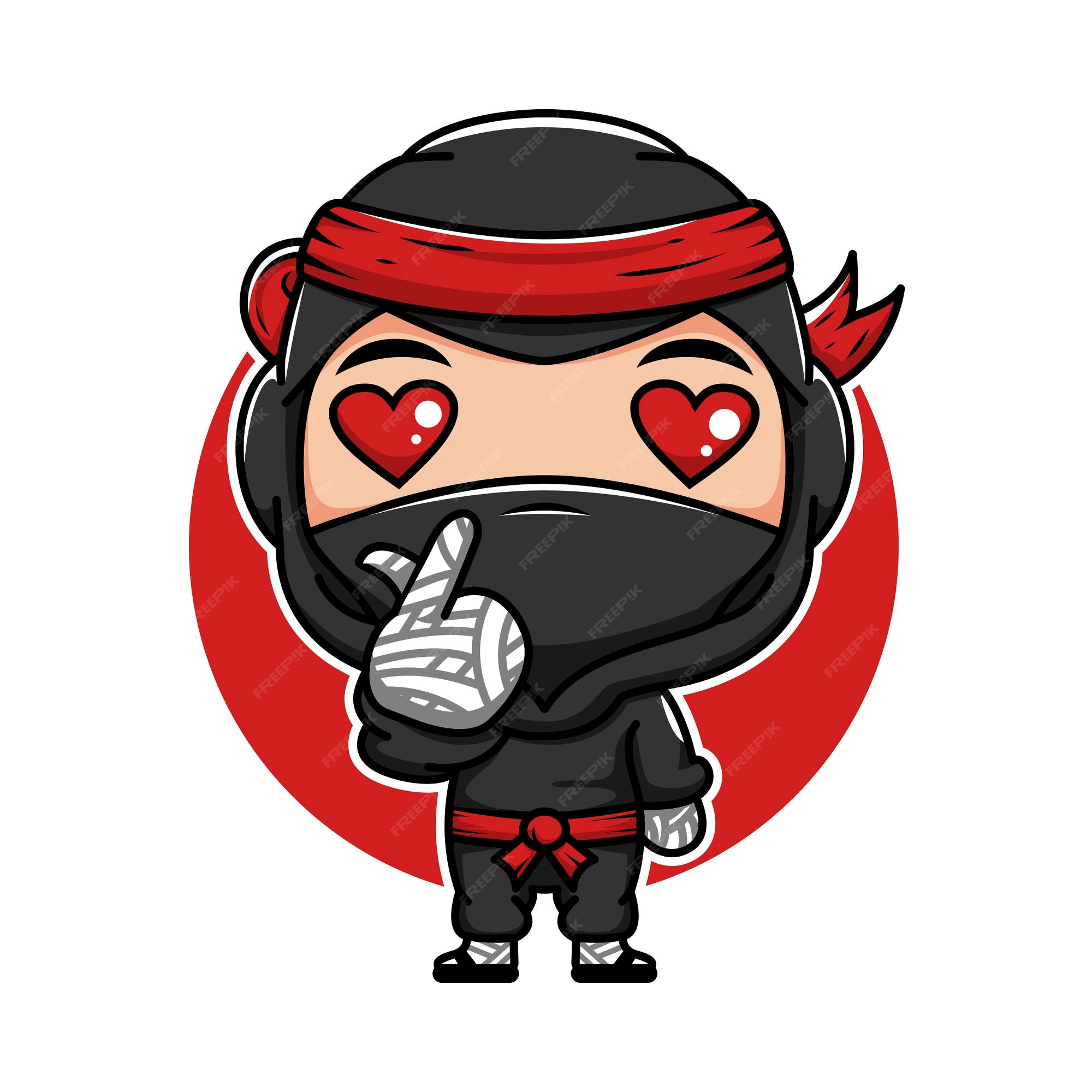 Desenho Animado Do Ninja Clipart Com Conceito Simples Ilustração do Vetor -  Ilustração de menino, sinal: 218098650