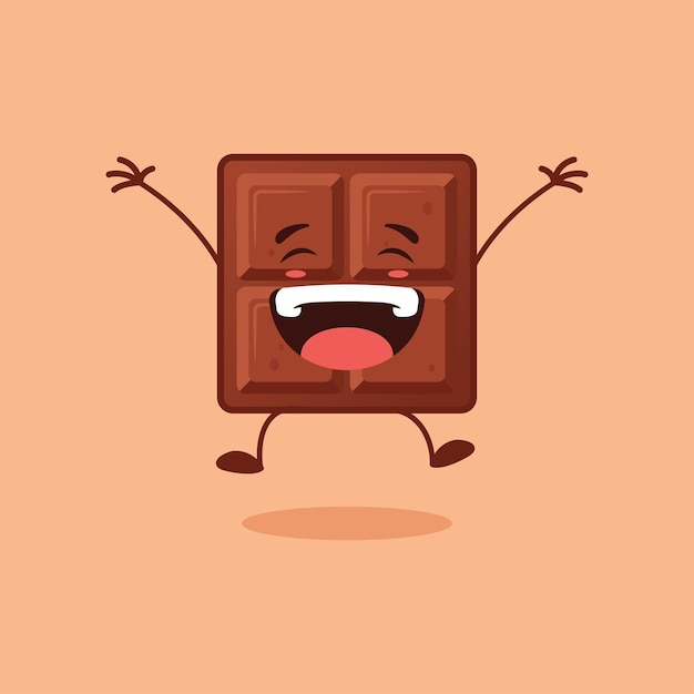 Um personagem de chocolate bonito é alegre