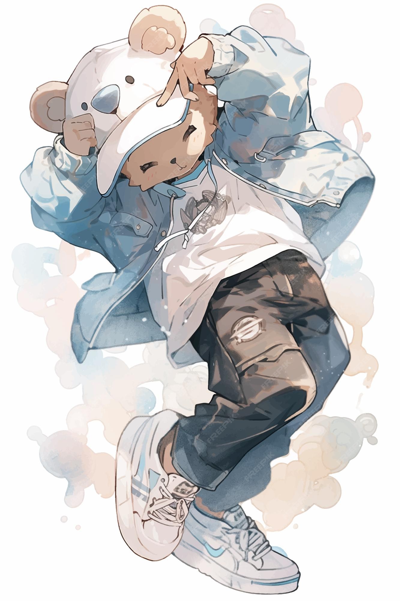 Um conjunto de personagem de desenho animado capivara vestindo uma camisa