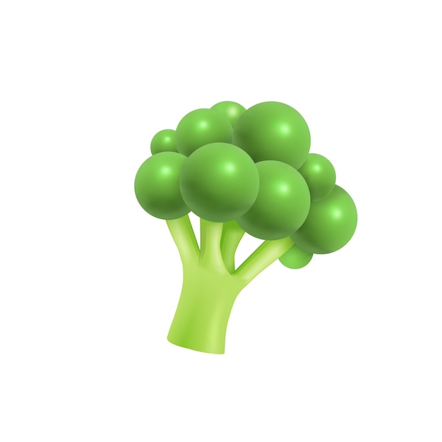 Um personagem de desenho animado vegetal de brócolis emoji emoticon mascote vetor isolado
