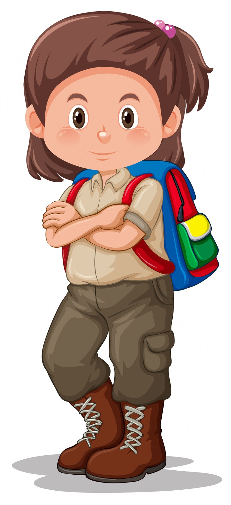 Vetor um personagem de escoteira