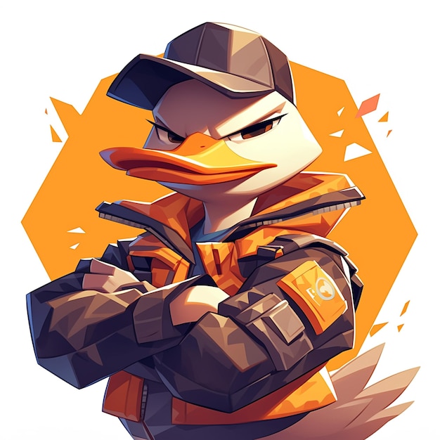Um piloto de ganso no estilo de desenho animado