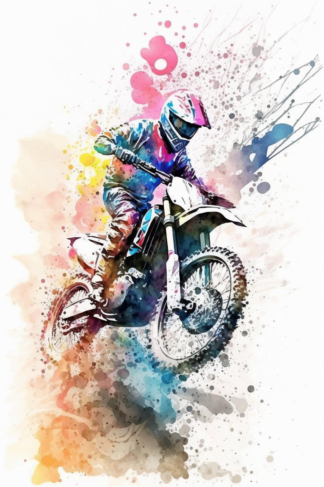 Desenho de Moto de Motocross pintado e colorido por Usuário não registrado  o dia 13 de Agosto do 2017