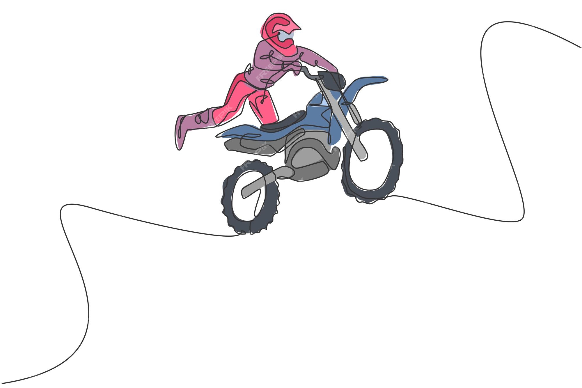 Desenho Da Concorrência Motocross Ilustração do Vetor - Ilustração