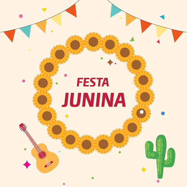 Vetor um pôster colorido para festa juju.