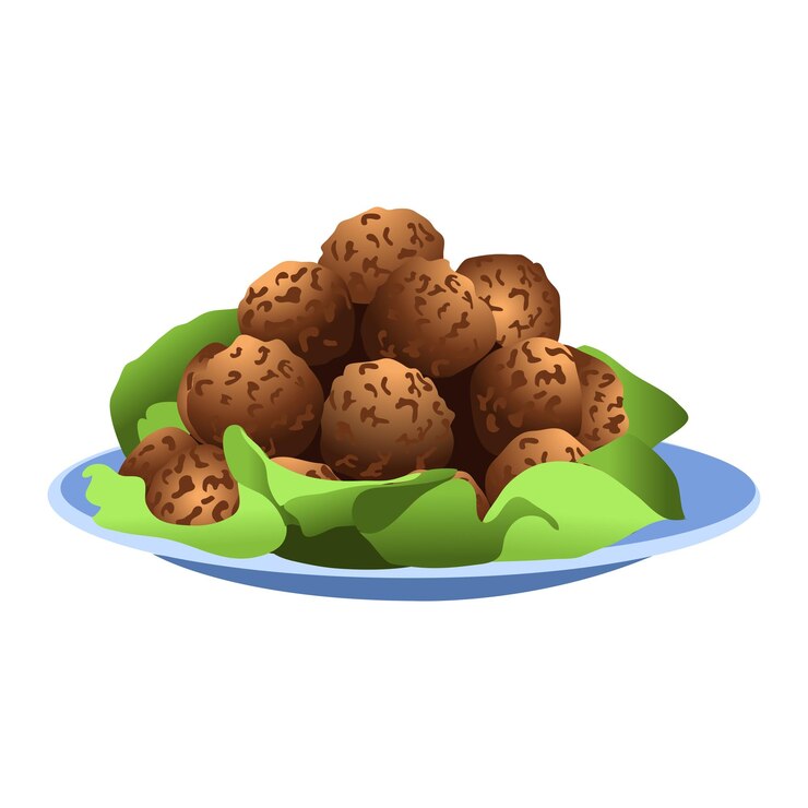 Vetor um prato de biscoitos de chip de chocolate com uma folha verde nele