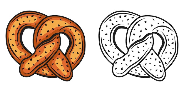 Um pretzel e um pretzel em forma de coração