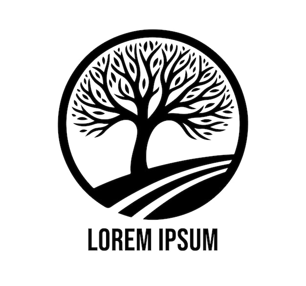 Um projeto de logotipo de árvore
